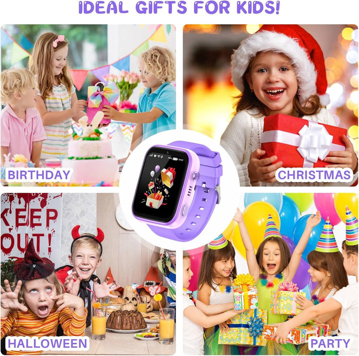 T45 Smartwatch pentru copii, smartwatch 4G pentru copii, GPS tracker pentru copii, ceas de mână pentru copii băieți, ceas pentru copii cu apel telefonic video, mesaje, mod școală, funcție SOS, cameră și pedometru (violet)