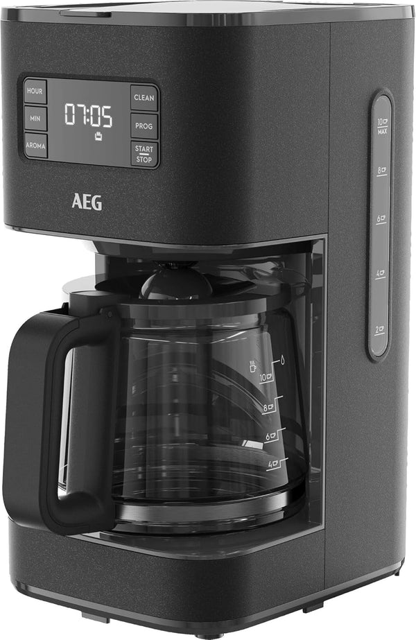 AEG filtru de cafea Deli 5 Cu ulcior de sticlă | 1,25 L | Cronometru programabil | Funcție de menținere la cald | Oprire automată | Indicator nivel apă | 1000 wați | 2-10 cești | Anti-picurare | Antracit | CM5-1-6AN