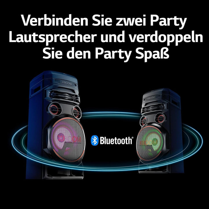 LG XBOOM RNC7, sistem audio cu 3 căi și 5 difuzoare (Dolby Audio, funcții karaoke și DJ, iluminare), negru [an model 2023]