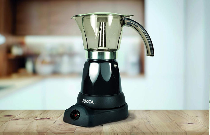Espressor electric Jocca cu bază rotativă la 360°, 6 căni, negru