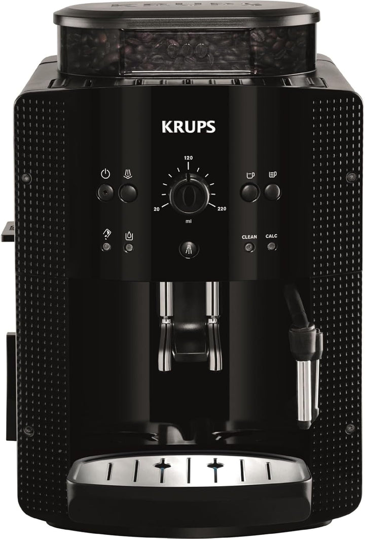 Mașină de cafea Krups Arabica Picto complet automată, duză pentru spumă de lapte, funcție pentru 2 cești, control rotativ, curățare ușoară, mașină de cafea, negru, EA810870