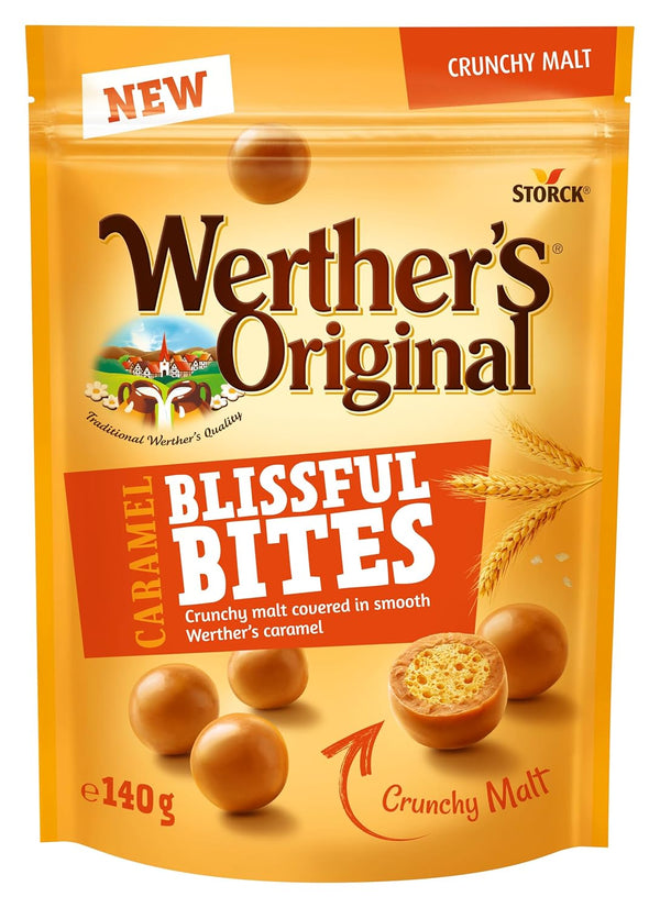 Werther’S Original Blissful Caramel Bites Crunchy – Knusprig-Luftige Kugeln Mit Malz Umhüllt Von Sanft-Cremigem Werther’S Karamell – 1 X 140G