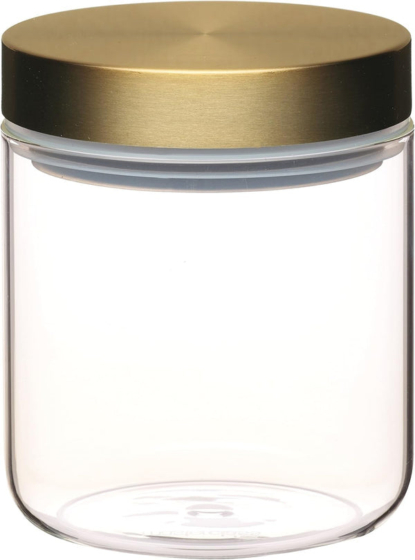 MasterClass Borcan etanș din sticlă pentru depozitarea alimentelor cu capac din alamă, 700 ml (1.25 pts) Cutii depozitare alimente Naty Shop 25 X 25 X Cm