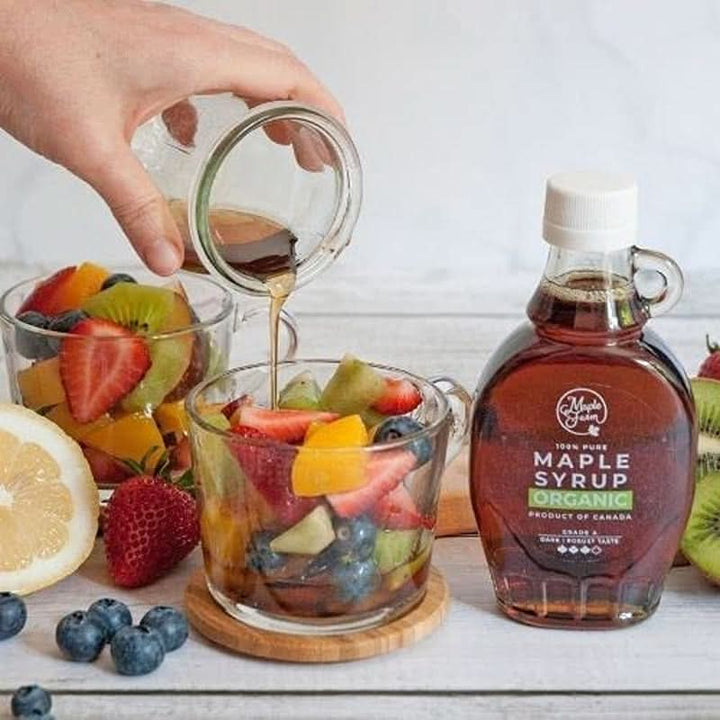 Maplefarm - Sirop de arțar organic pur canadian închis, grad A, închis, aromă puternică - 250 ml