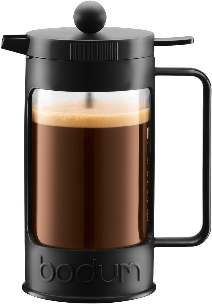 Bodum BEAN filtru de cafea pentru 8 cești (sistem de filtrare prin presare, izolat, protecție împotriva scurgerilor, 1,0 litri) Negru