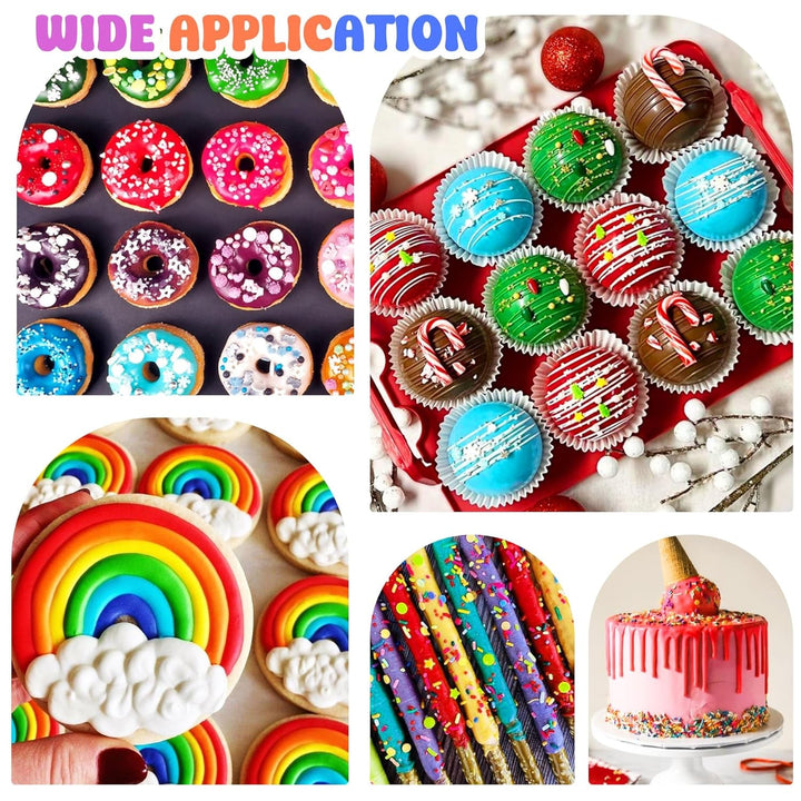 Fettlösliche Lebensmittelfarbe Für Schokolade - Regenbogen Farben Ölbasis Lebensmittelfarben Für Fondant, Torten Dekoration, Backen - Flüssige Food Coloring Für Kakaobutter, Buttercream - 12G Je