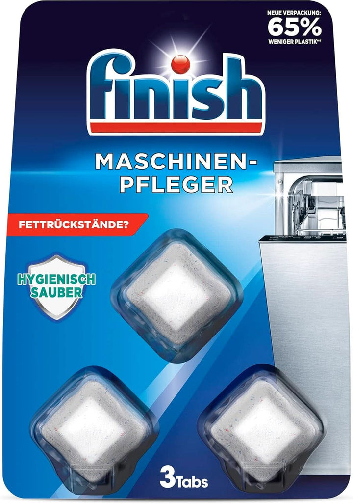 Finish Machine Cleaner Tabs - Pastile pentru mașina de spălat vase împotriva murdăriei și grăsimii din interiorul mașinii de spălat vase, 3 pastile
