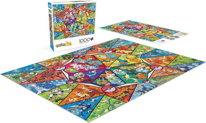 Buffalo Games - Pokemon - Stained glass starter - puzzle jigsaw 1000 piese