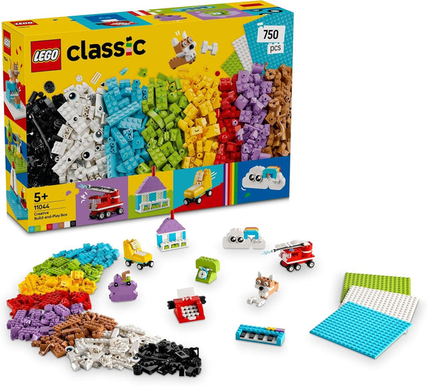 Set creativ LEGO Classic pentru construcție și joacă - set cu cărămizi colorate - construiește o casă, un câine, o mașină amuzantă, o claviatură de pian și un curcubeu - set de artizanat pentru băieți și fete de la 5 ani