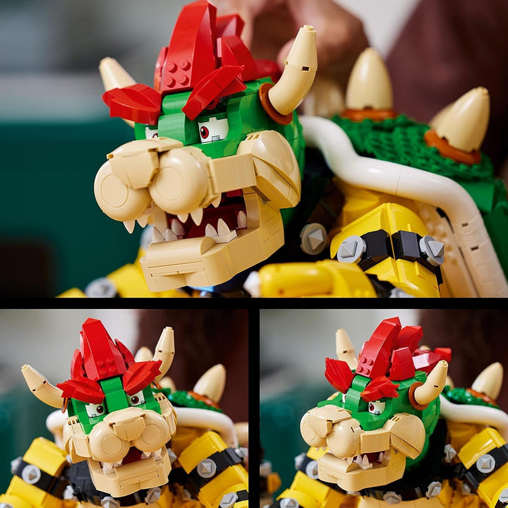 LEGO Super Mario The Mighty Bowser, kit model 3D, set mare cu figură mobilă de colecționat, inclusiv platformă de duel, idee de cadou pentru fani, de afișat ca decor pentru cameră 71411