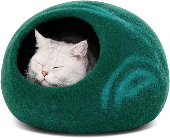MEOWFIA Pat pentru Pisici Peșteră – Paturi ecologice din lână 100% Merino pentru pisici și pisoi
