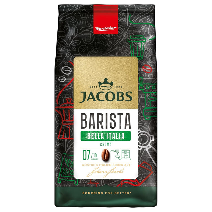 Jacobs Barista Crema Intense Kaffeebohnen 1Kg – Intensiv, Dunkle Schokolade & Pekannüssen, Arabica & Robusta Bohnen, Intensität 7/10, Ideal Für Café Crema