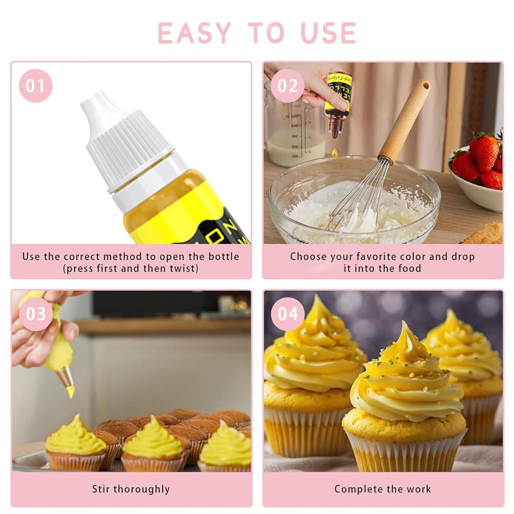 Lebensmittelfarbe Flüssig 10Ml×10 Farben Konzentrierte Flüssige Kuchenglasur Lebensmittelfarbe-Set Zum Backen, Dekorieren, Kochen Und Fondant. Vibrant Rainbow Food Colors Farbstoff Für Heimwerker
