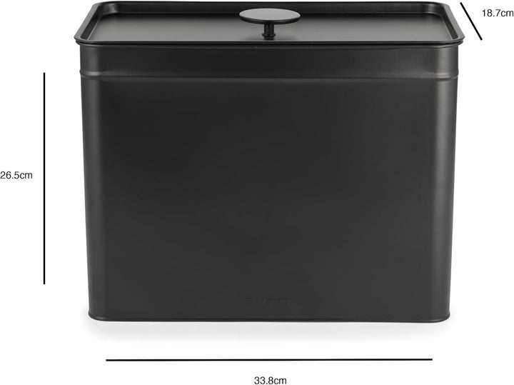 Salter BW12614EU7 Set de cutii de depozitare Kuro - 4 recipiente de bucătărie, pâine/ceai/cafea/zahăr, cutii pătrate de organizare, ușor de curățat, păstrează alimentele proaspete, negru Cutii depozitare alimente Naty Shop