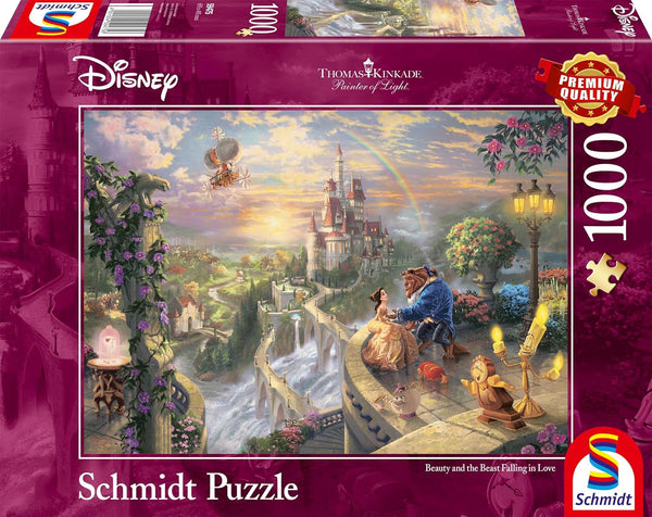 Schmidt Spiele Puzzle 59475 - Thomas Kinkade, Disney Frumoasa și Bestia, puzzle jigsaw 1,000 piese [Exclusiv pe Amazon]