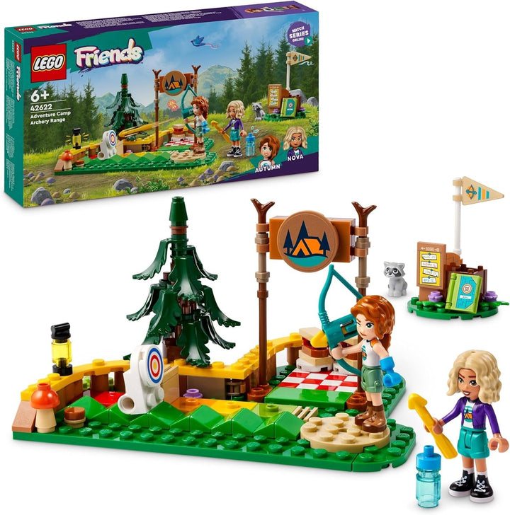 LEGO Friends Archery at Adventure Camp, jucărie de construcție pentru copii cu arc și săgeată, 2 figurine și o chiuvetă, pentru fete și băieți cu vârsta de 6+ 42622