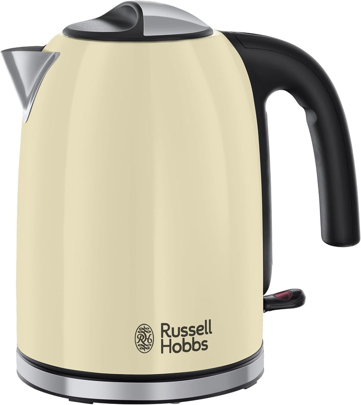 Cafetiera Russell Hobbs [cronometru digital, cap efervescent pentru extracție și aromă optime] Colours+ Cream (Max 10 cești, ulcior de sticlă de 1,25L, plită, 1100W) Filtru de cafea 24033-56