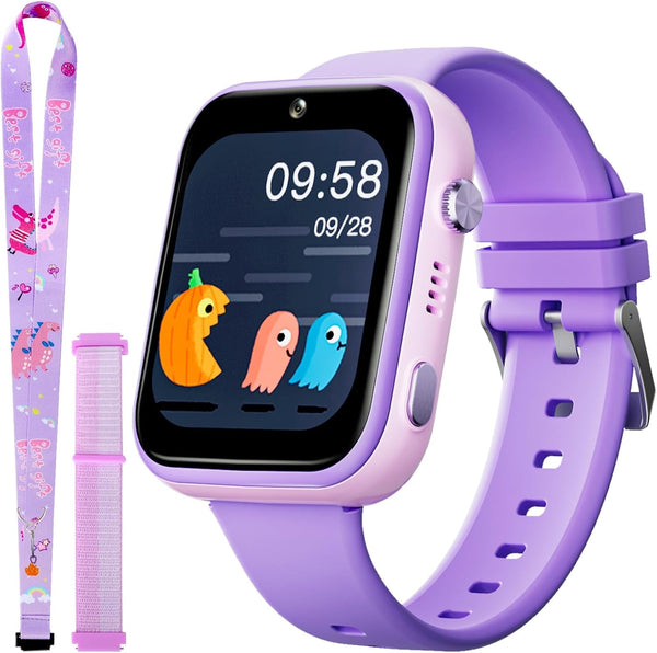 T45 Smartwatch pentru copii, smartwatch 4G pentru copii, GPS tracker pentru copii, ceas de mână pentru copii băieți, ceas pentru copii cu apel telefonic video, mesaje, mod școală, funcție SOS, cameră și pedometru (violet)