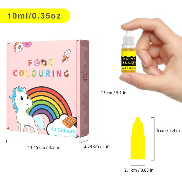 Lebensmittelfarbe Flüssig 10Ml×10 Farben Konzentrierte Flüssige Kuchenglasur Lebensmittelfarbe-Set Zum Backen, Dekorieren, Kochen Und Fondant. Vibrant Rainbow Food Colors Farbstoff Für Heimwerker