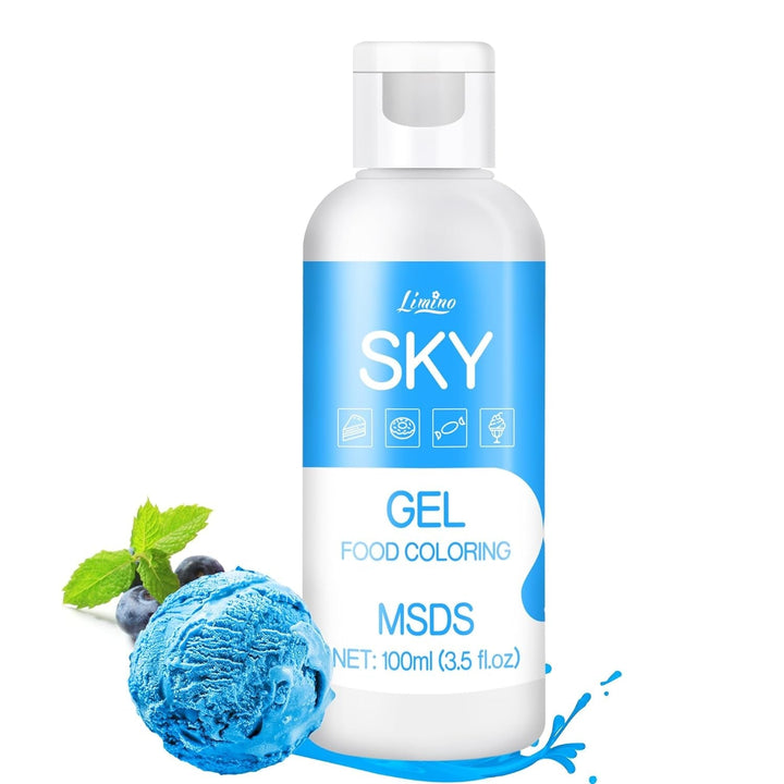 Lebensmittelfarbe Gel - 100Ml Gel Lebensmittel Farben Für Kuchen, Backen, Kekse, Macaron - Zuckerfrei Konzentrierte Farbe Food Coloring Für Tortendeko, Getränken, Osterei, DIY Slime (Weiß) Naty Shop Sky