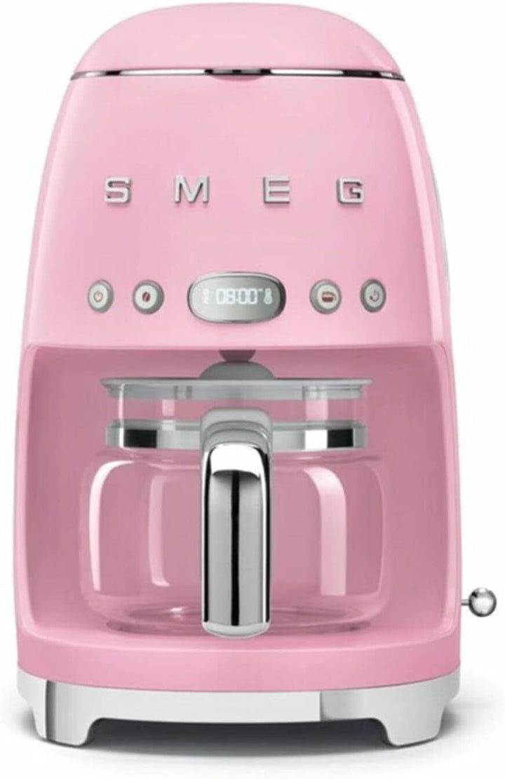 Smeg, DCF02PBEU, Cafetieră cu filtru, Aroma și funcție de pornire automată, Carafă din sticlă până la 12 cești, 2 niveluri de intensitate, Funcție de menținere la cald, 1050W, Albastru pastel