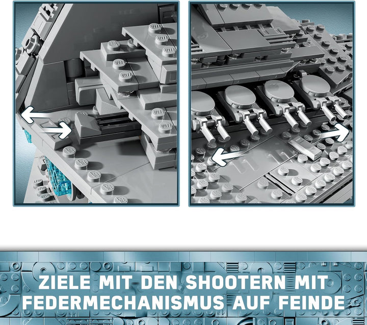 LEGO Star Wars Imperial Star Destroyer, Set navă stelară, Jucărie de construcție, Playset cu Darth Vader și Cal Kestis, Cadou de ziua de naștere pentru băieți, fete și fani 75394
