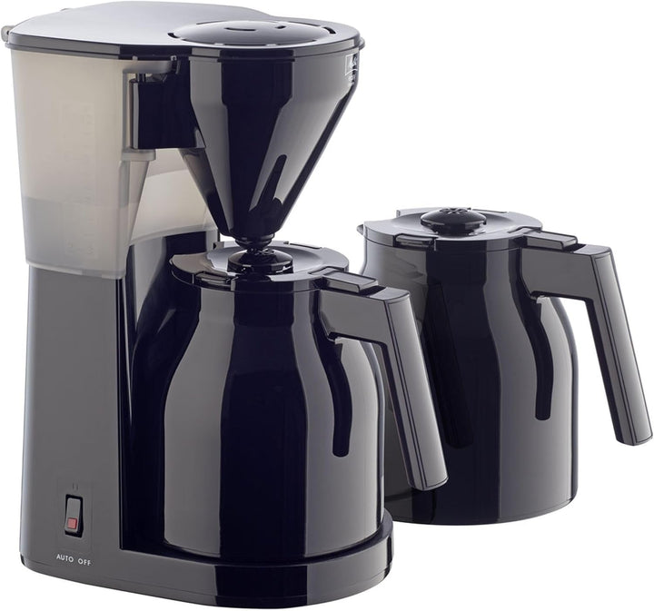 Melitta Easy - Cafetiera cu filtru pivotant detașabil, filtru de cafea cu ulcior din sticlă și opritor de picurare, pentru până la 10 cești de cafea, negru