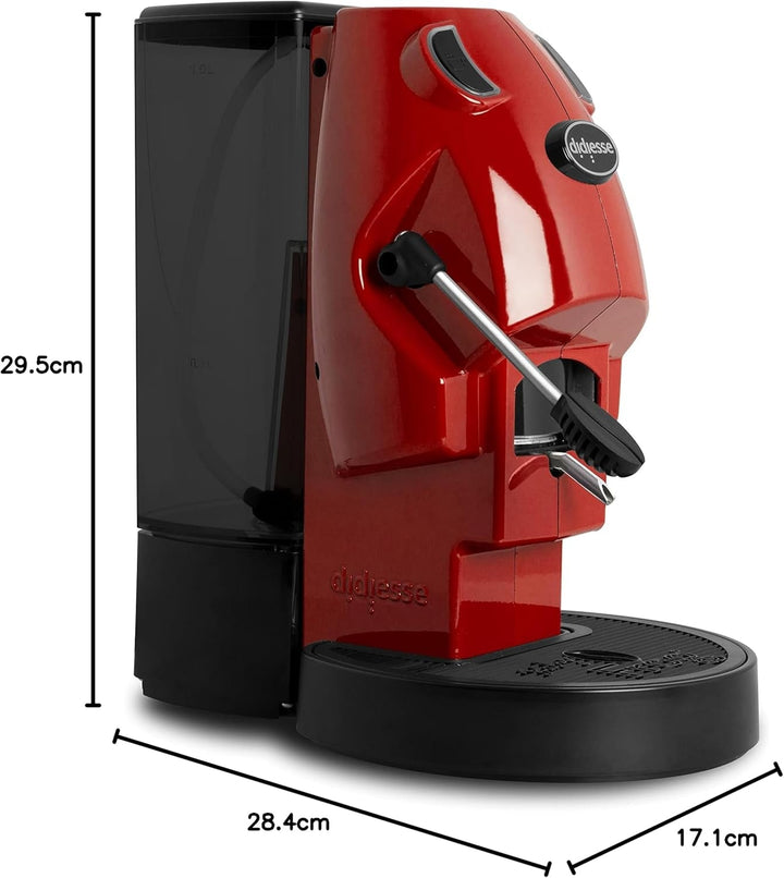 Cafetiera Didiesse cu tampoane, 44 Mm, model Baby Frog Pad Maker - Compact 450 W - cu funcție de așteptare și rezervor de 1,5 L (roșu)