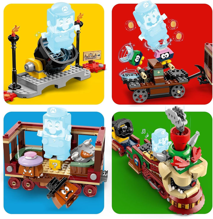 LEGO Super Mario Trenul Express Bowser, set de joacă de aventură pentru copii cu Hammer Brother, 2 Gumbas și 2 Parapunctures, cadou Nintendo pentru băieți, fete și gameri 71437