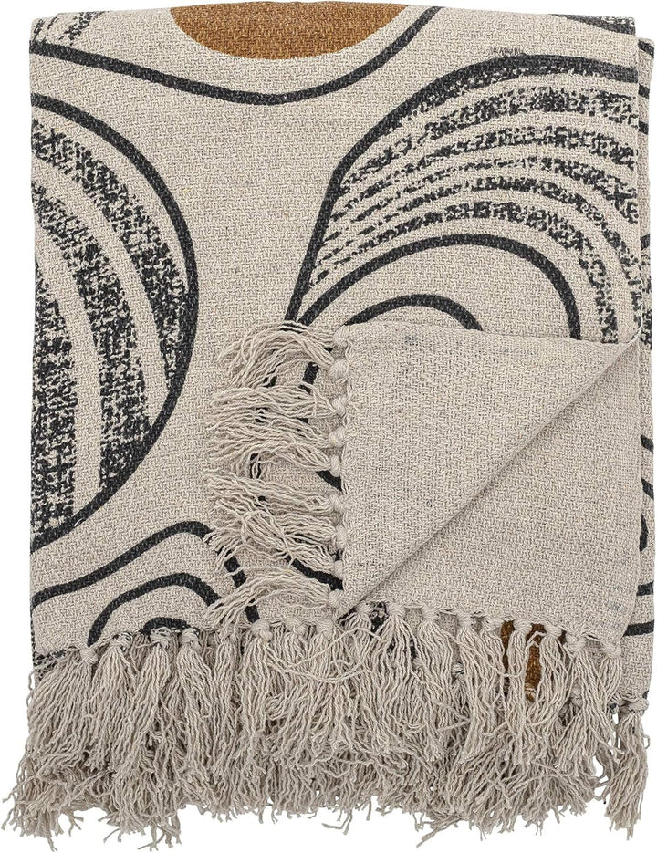 Bloomingville Tagesdecke, Schwarz, Baumwolle, 160Cm