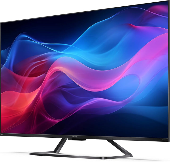 SHARP 50GR8265E Google TV 126 Cm (50 Zoll) 4K Ultra HD 144Hz QLED (Smart TV Ohne Rahmen, Dolby Atmos, Dolby Vision IQ, HDMI 2.1 Mit Earc, VRR Und ALLM)