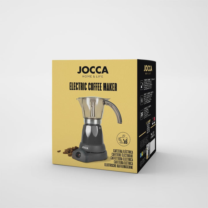 Espressor electric Jocca cu bază rotativă la 360°, 6 căni, negru