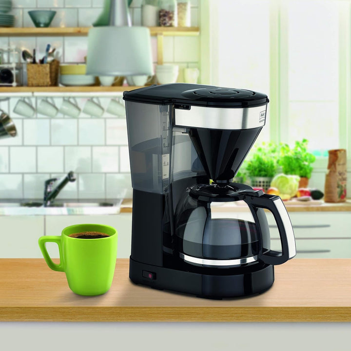 Melitta Easy Top - Cafetieră cu filtru - Cu ulcior de sticlă - Stop picurare - 10 cești - Negru (1023-04)