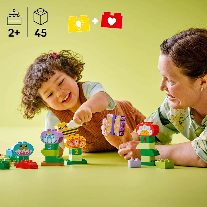 LEGO DUPLO Town Creative Flower Garden, Jucărie stivuibilă, Permite copiilor mici de la 2 ani să se joace imaginativ, Set de construcție pentru a promova dexteritatea, Jucărie educativă pentru copiii preșcolari 10444