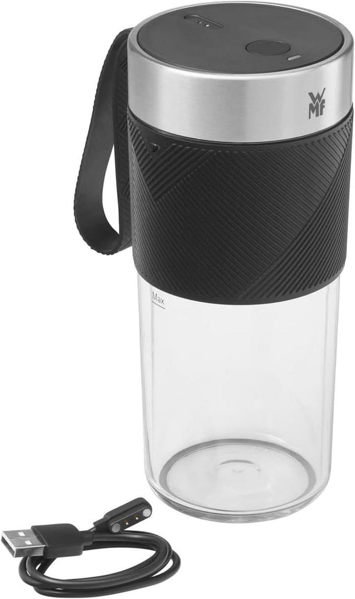 WMF Küchenminis Mix on the Go 300 Ml, Mini Mixer to Go, USB Mixer Smoothie Maker, Aufladbarer Personal Blender, Tragbarer Mixer Für Smoothies, Shakes