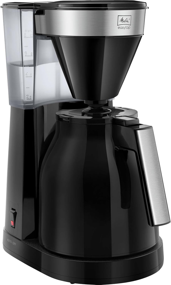 Melitta Easy Top - Cafetieră cu filtru - Cu ulcior de sticlă - Stop picurare - 10 cești - Negru (1023-04)