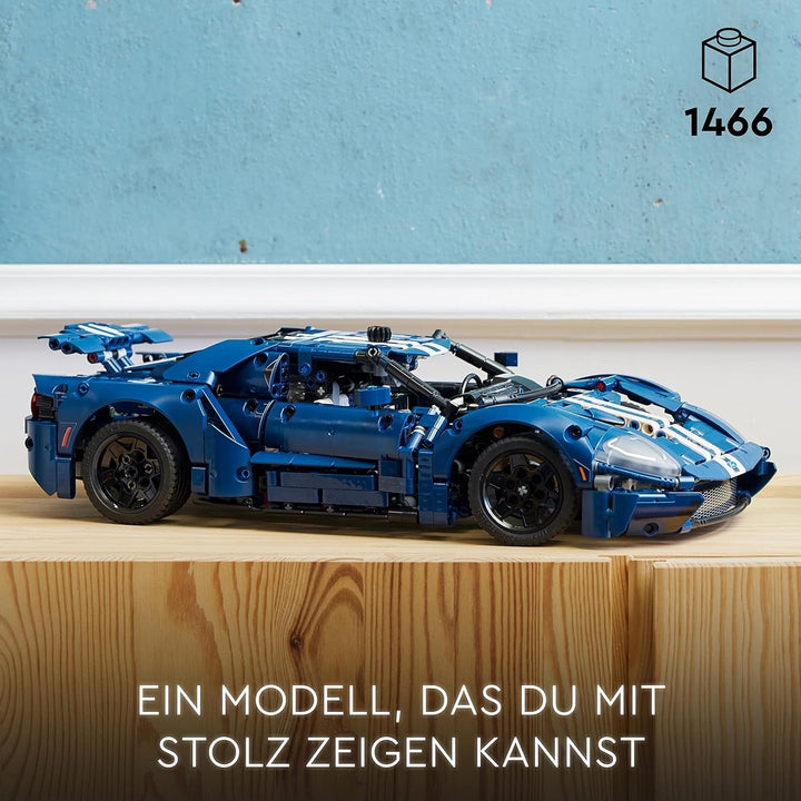 LEGO 42154 Technic Ford GT 2022 Kit model de mașină pentru adulți, Supercar la scara 1:12 cu caracteristici autentice, set avansat pentru colecționari