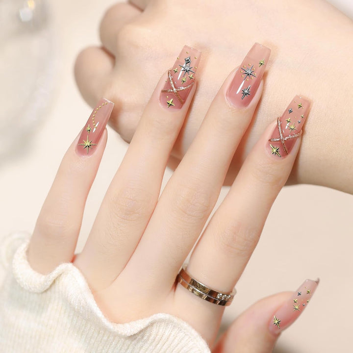 3400 Stück Goldene Und Silberne Sternperlen, Goldene Nagelanhänger, Zubehör Für Nagelschmuck, Schöne Sternnagelanhänger Für Nägel,Nail Art Rhinestones