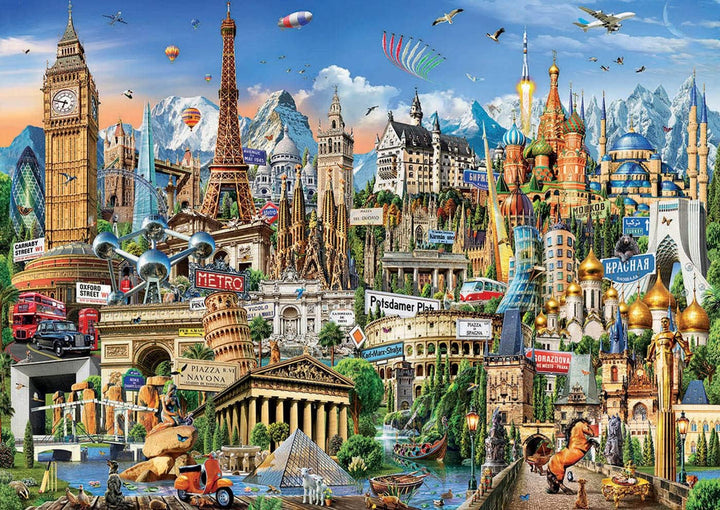 Educa - Puzzle 2000 piese pentru adulti | Repere Europa, puzzle 2000 piese pentru adulti si copii de la 14 ani, Obiective turistice (17697)