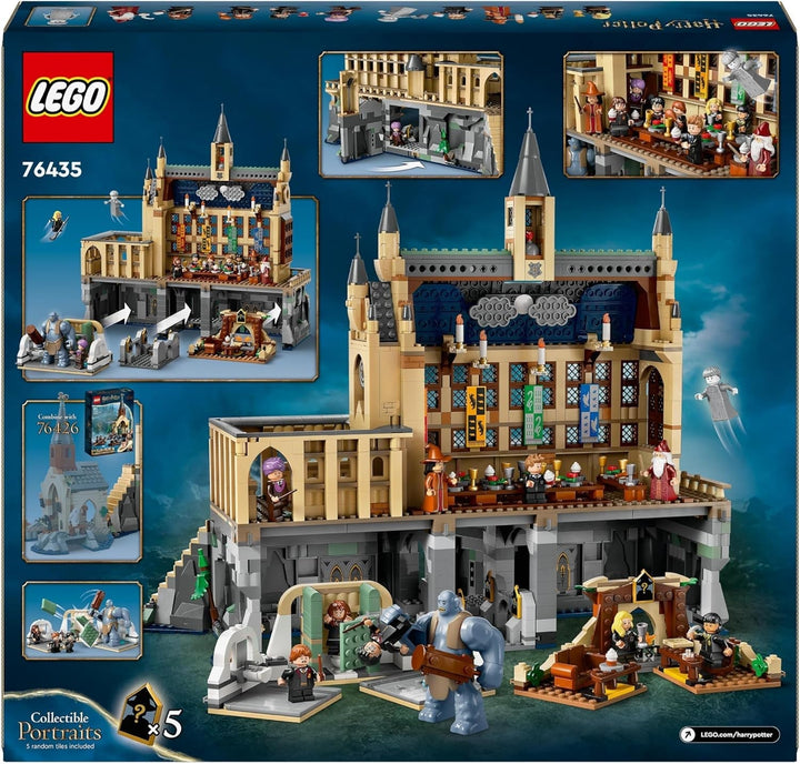Castelul Hogwarts LEGO Harry Potter: Sala Mare, jucărie de colecționat, cu 11 minifigurine, inclusiv Hermione Granger, cadou magic pentru băieți și fete 76435