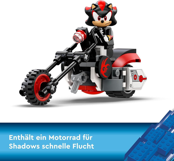 LEGO Sonic the Hedgehog Shadow the Hedgehog Escape, set cu motocicletă de jucărie și figuri din jocul video, cadou pentru gameri și fani de la 8 ani, articol fan pentru băieți și fete 76995