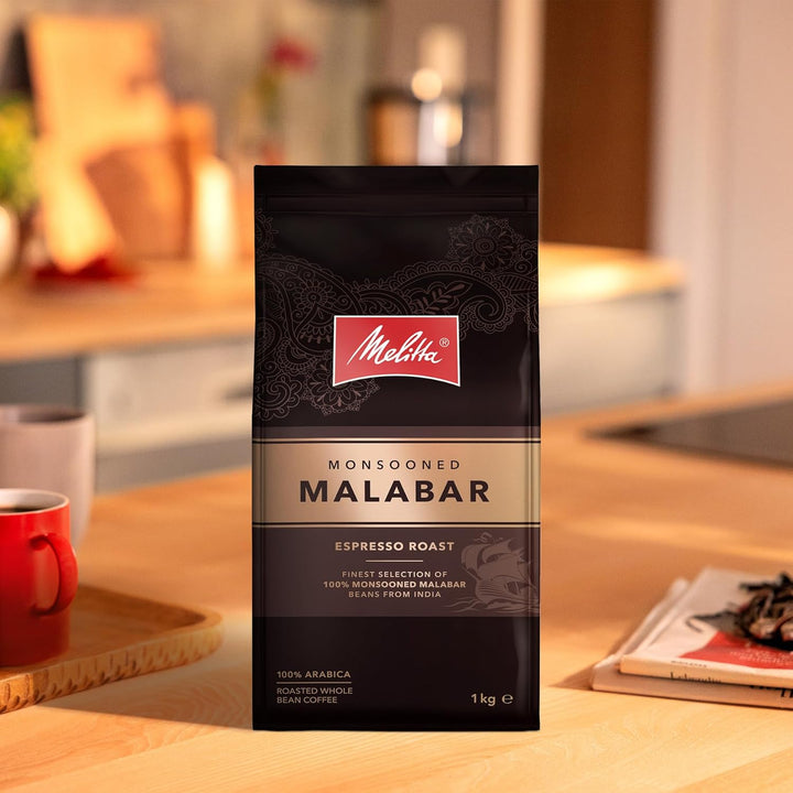 Melitta Monsooned Malabar Raritäten-Kaffee, 1 Kg, Kaffee-Bohnen, Ungemahlen, 100% Arabica Bohnen Aus Indien, Geröstet in Deutschland, Stärke 4