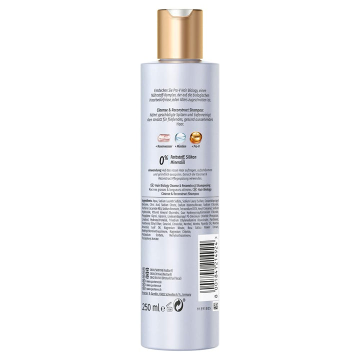 Hair Biology Cleanse & Reconstruct Shampoo, Bei Fettigem Ansatz Und Geschädigten Spitzen, 250Ml