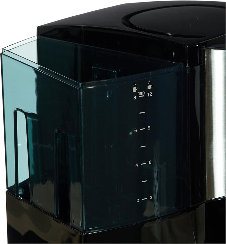 Melitta Optima Timer - Cafetieră cu temporizator, Cafetieră cu filtru, cu cană de sticlă și rezervor de apă detașabil, Pentru până la 8 cești de cafea, Negru