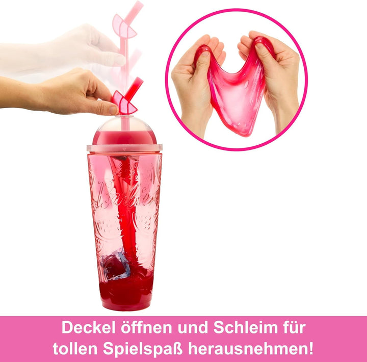 Barbie Pop Reveal Fruit - păpușă cu păr roșcat în aromă de pepene roșu, 8 surprize, fată squishy parfumată, păr și machiaj care își schimbă culoarea, pentru copii de la 3 ani, HNW43