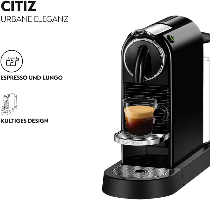 De'Longhi Nespresso Citiz EN167.B Espresso Machine negru cu pompă de înaltă presiune