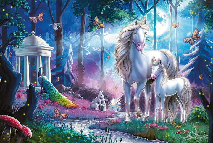 Schmidt Spiele 56486 Iepure unicorn cu mânz, puzzle jigsaw pentru copii din 200 de piese