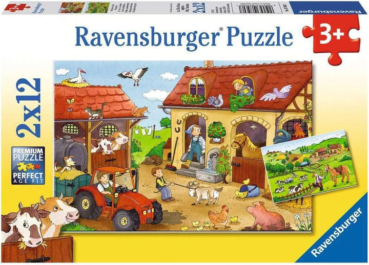 Ravensburger Puzzle pentru copii - 07574 Poliția și pompierii - Puzzle pentru copii de la 3 ani, cu 2X12 piese