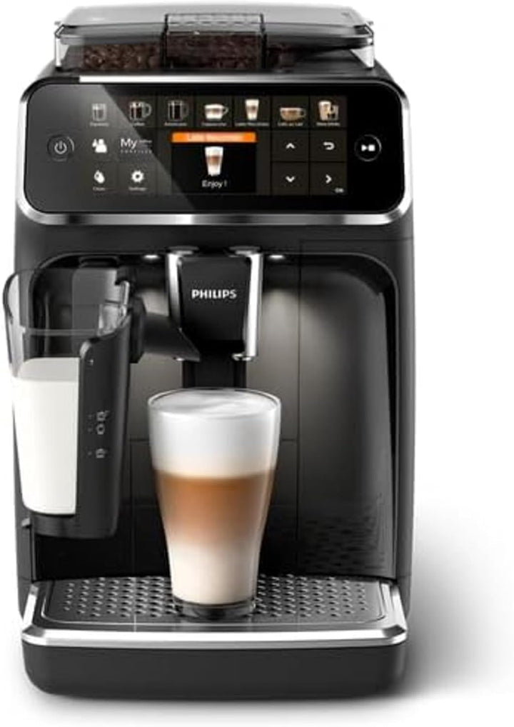 Espressor automat Philips Seria 5400 – Sistem de preparare a laptelui Lattego, 12 specialități de cafea, afișaj intuitiv, 4 profiluri de utilizator, crom (EP5447/90)
