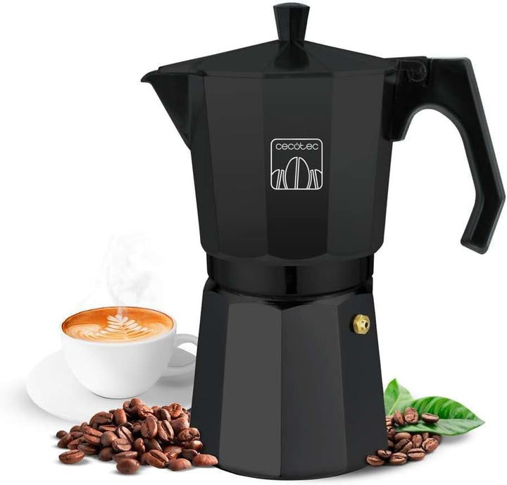 Cafetieră italiană Cecotec Mokclassic 300 Shiny. Cafetieră din aluminiu, Pentru toate tipurile de aragazuri, 3 căni, Sigiliu din silicon, Mâner ergonomic, rezistent la căldură, Filtru și supapă din oțel inoxidabil.